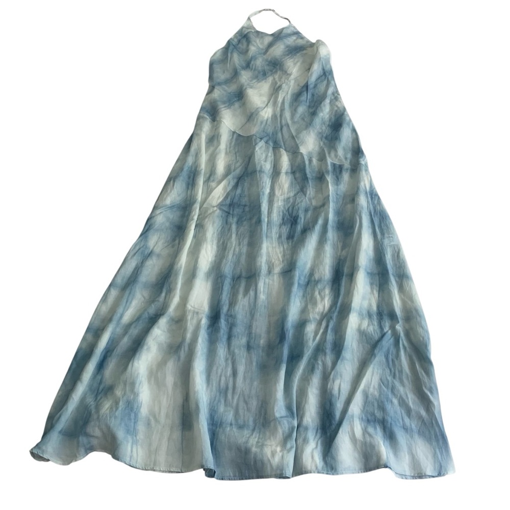 Zara Light Blue Tie-Dye Halter Dress